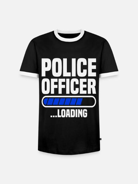 Polizist lädt Polizeischule Graduierter Polizei - Männer Kontrast-T-Shirt - Schwarz/Weiß
