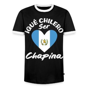 Guatemala Flagge T-Shirt Stolz & Heimat Chapín - Männer Kontrast-T-Shirt - Schwarz/Weiß - Vorne - AI Model Female 172 light (172cm) & AI Model Male 178 light (178cm)