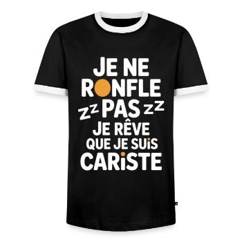 Je Ne Ronfle Pas Cariste Humour Cadeau Collègues - T-shirt contrasté Homme - noir/blanc - Devant - AI Model Female 172 light (172cm) & AI Model Male 178 light (178cm)