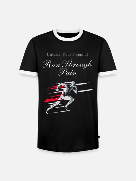 Running Jogging Motivation Sprint Runner Design - Men's Ringer Shirt - black/white