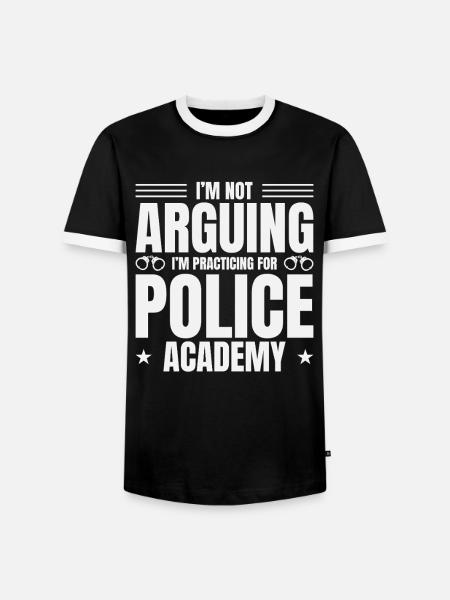 Polizeiakademie Überlebende Abschlusspartei Polizei - Männer Kontrast-T-Shirt - Schwarz/Weiß