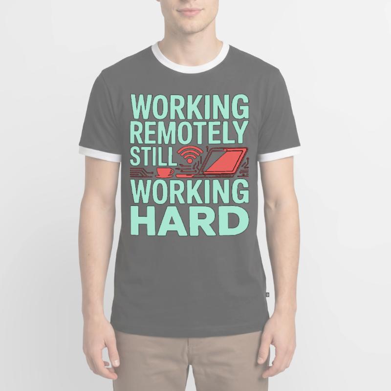 Remote Developer Working Remotely Web Programmer Männer Kontrast-T-Shirt