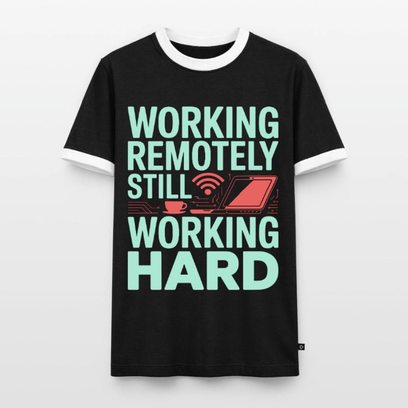 Remote Developer Working Remotely Web Programmer Männer Kontrast-T-Shirt