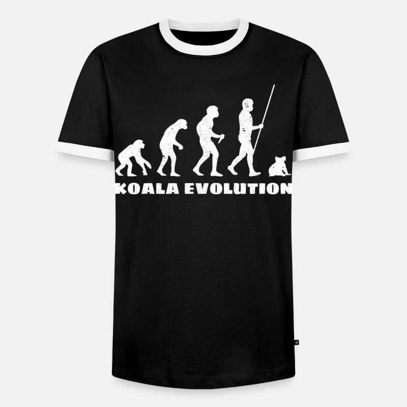 Koala Evolution - Männer Kontrast-T-Shirt - Schwarz/Weiß