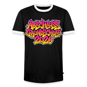Grundschule Abschluss 2026 Graffiti - Männer Kontrast-T-Shirt - Schwarz/Weiß - Vorne - AI Model Female 172 light (172cm) & AI Model Male 178 light (178cm)