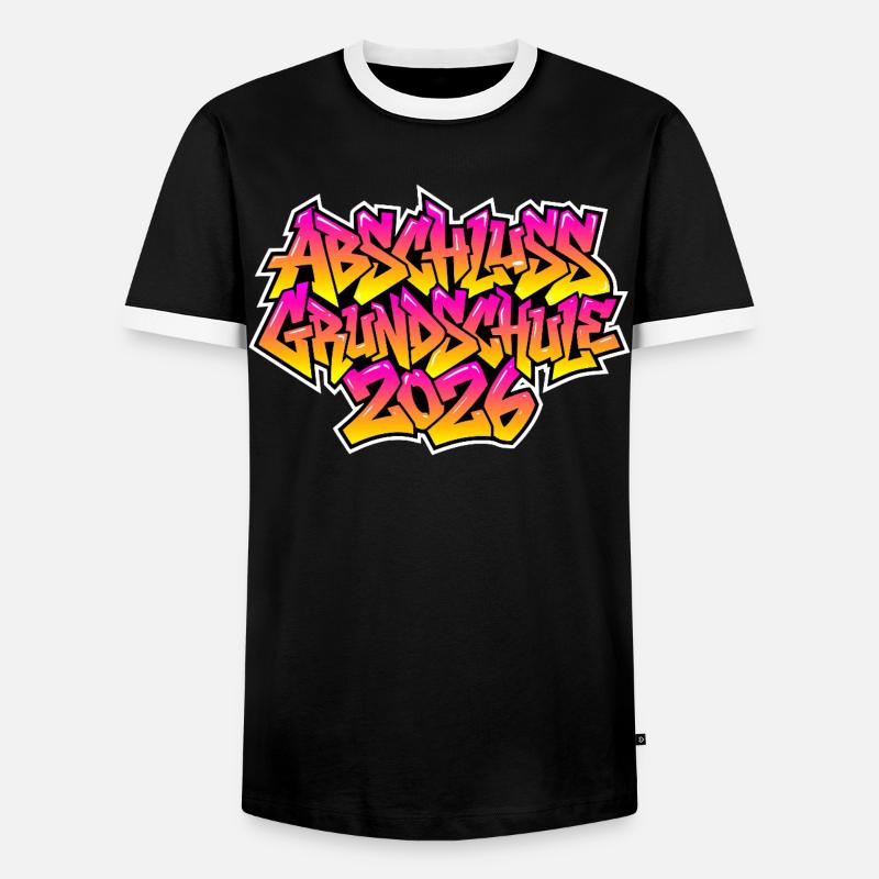 Grundschule Abschluss 2026 Graffiti - Männer Kontrast-T-Shirt - Schwarz/Weiß