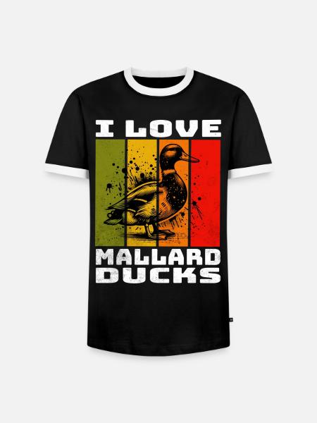 Mallard Duck Stockente - Männer Kontrast-T-Shirt - Schwarz/Weiß
