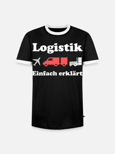 Logistik Design: Flugzeug, Lkw, Fracht - Männer Kontrast-T-Shirt - Schwarz/Weiß