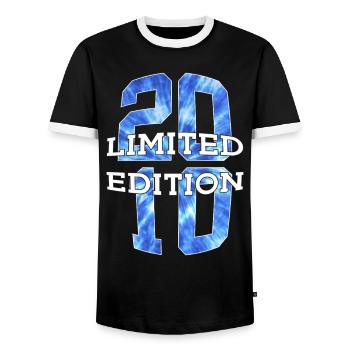 ÉDITION LIMITÉE 2010 16 ANS 16E ANNIVERSAIRE - T-shirt contrasté Homme - noir/blanc - Devant - AI Model Female 172 light (172cm) & AI Model Male 178 light (178cm)