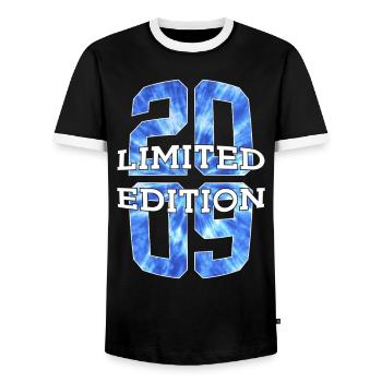 ÉDITION LIMITÉE 2009 17 ANS 17E ANNIVERSAIRE - T-shirt contrasté Homme - noir/blanc - Devant - AI Model Female 172 light (172cm) & AI Model Male 178 light (178cm)