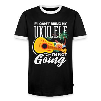 Si je ne peux pas prendre mon ukulélé, je ne prends pas le Musiker - T-shirt contrasté Homme - noir/blanc - Devant - AI Model Female 172 light (172cm) & AI Model Male 178 light (178cm)