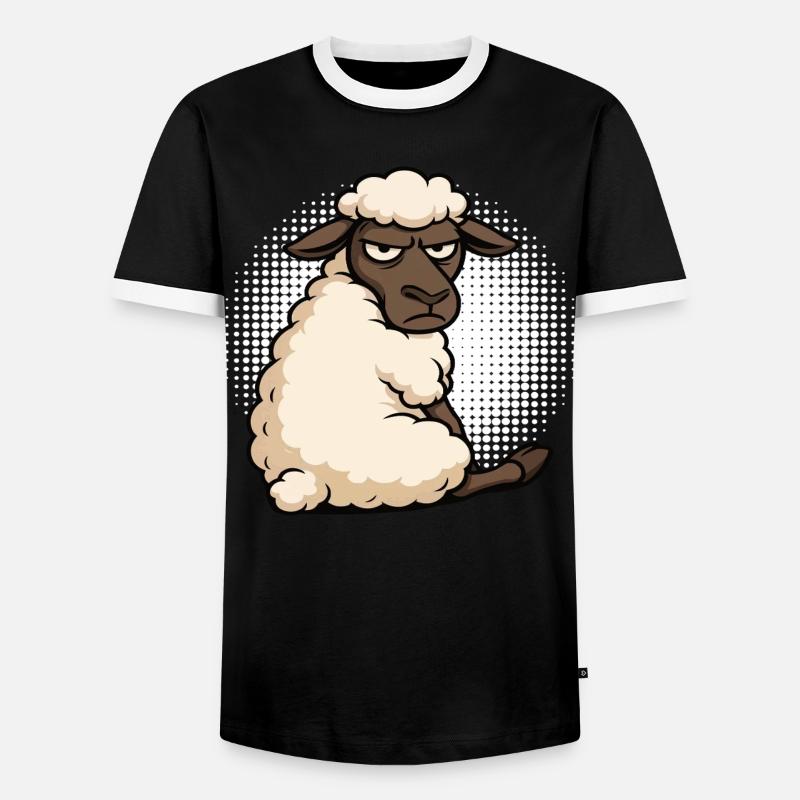 Schaf Schafe Schäfer Schafhalter Schafbock - Männer Kontrast-T-Shirt - Schwarz/Weiß