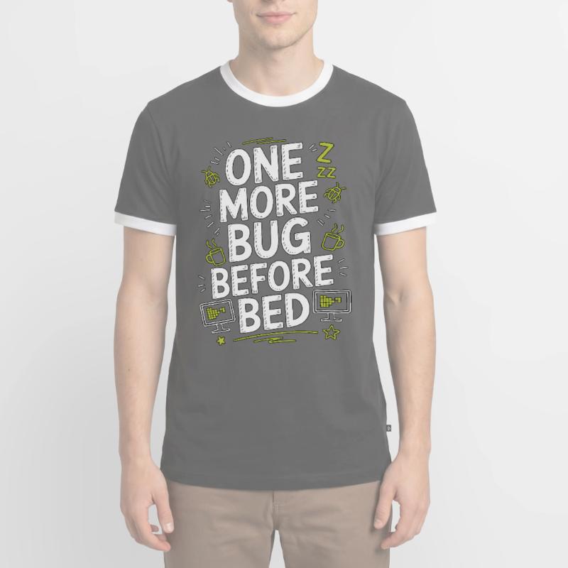 Game Developer One More Bug Before Game Programmer Männer Kontrast-T-Shirt