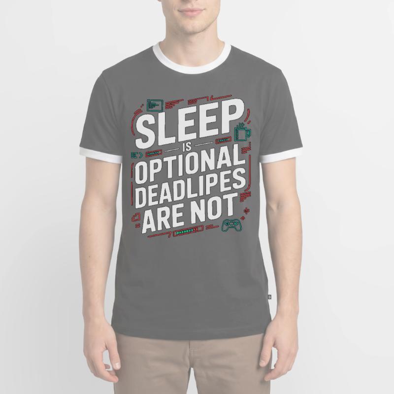 Game Developer Sleep Is Optional Game Programmer Männer Kontrast-T-Shirt