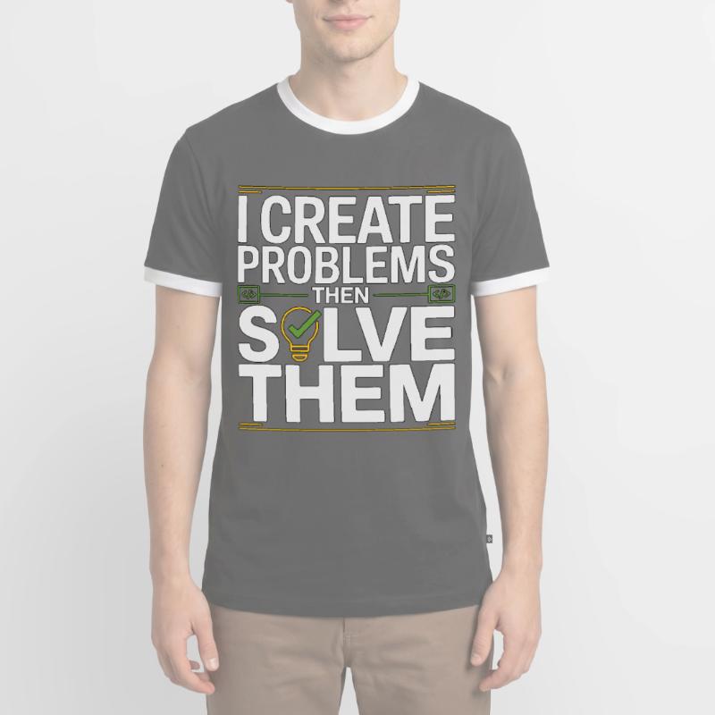 Game Developer I Create Problems Then Game Coder Männer Kontrast-T-Shirt