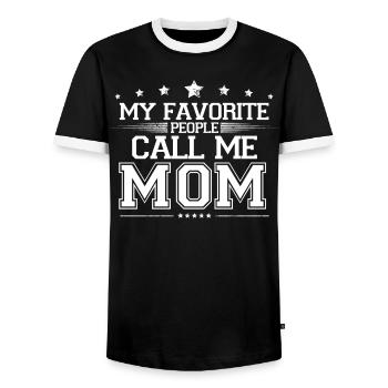 Meine Lieblingsleute nennen mich Mama lustige Mutter Geschenk - Männer Kontrast-T-Shirt - Schwarz/Weiß - Vorne - AI Model Female 172 light (172cm) & AI Model Male 178 light (178cm)