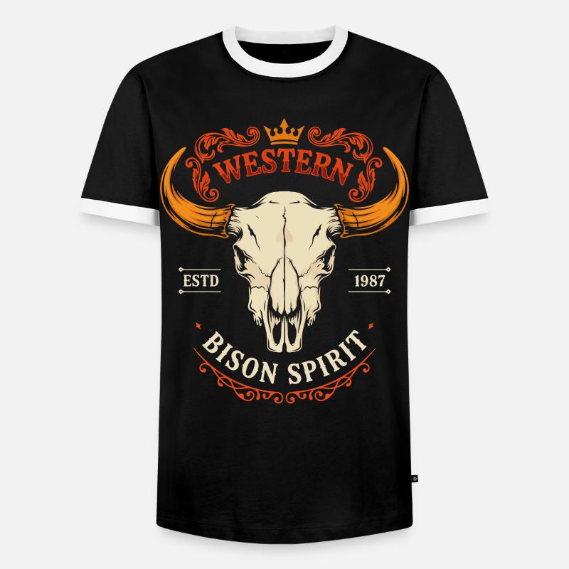 Geist-Westbisonkopf - Männer Kontrast-T-Shirt - Schwarz/Weiß