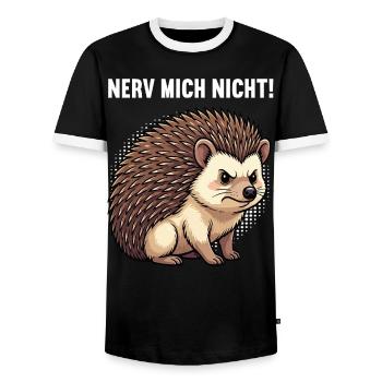 Nerv Mich Nicht Igel Igelliebhaber Igelfan Stachel - Männer Kontrast-T-Shirt - Schwarz/Weiß - Vorne - AI Model Female 172 light (172cm) & AI Model Male 178 light (178cm)