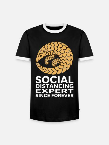 Social Distancing Expert Gürteltier - Männer Kontrast-T-Shirt - Schwarz/Weiß