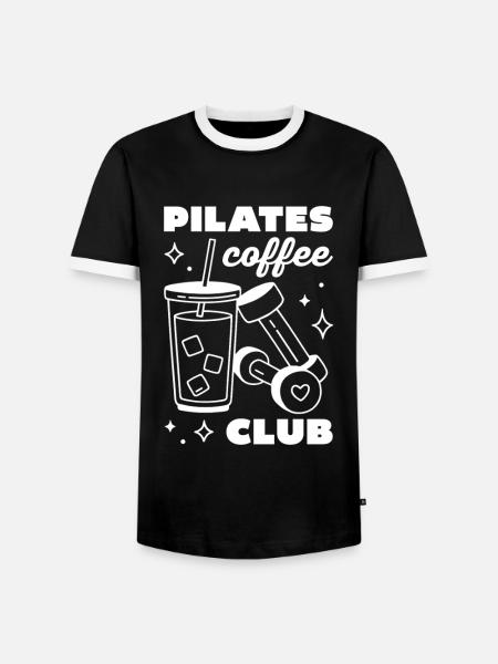 Pilates- und Eiskaffee-Latte-Club - Männer Kontrast-T-Shirt - Schwarz/Weiß