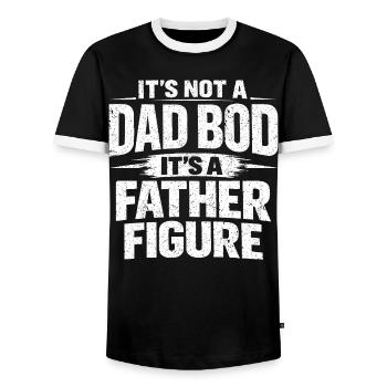 It's Not A Dad Bod It's A Father Figure Saying - Men's Ringer Shirt - black/white - Front - AI Model Female 172 light (172cm) & AI Model Male 178 light (178cm)