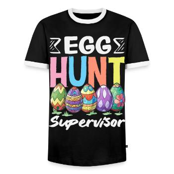 Happy Easter Sweet Easter Bunny Egg Hunt Easter Eggs - Men's Ringer Shirt - black/white - Front - AI Model Female 172 light (172cm) & AI Model Male 178 light (178cm)