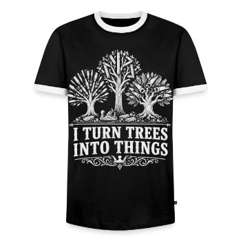 Humor Holz Tischler Tischler | Handwerkergeschenk - Männer Kontrast-T-Shirt - Schwarz/Weiß - Vorne - AI Model Female 172 light (172cm) & AI Model Male 178 light (178cm)