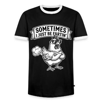 Sometimes I Just Be Fartin - Men's Ringer Shirt - black/white - Front - AI Model Female 172 light (172cm) & AI Model Male 178 light (178cm)