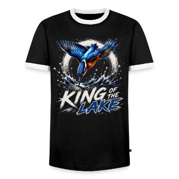 König des See-Eisvögels - Männer Kontrast-T-Shirt - Schwarz/Weiß - Vorne - AI Model Female 172 light (172cm) & AI Model Male 178 light (178cm)