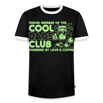 Club des papas cool - Cadeau de fête des pères papa papa - T-shirt contrasté Homme - noir/blanc - Devant - AI Model Female 172 light (172cm) & AI Model Male 178 light (178cm)
