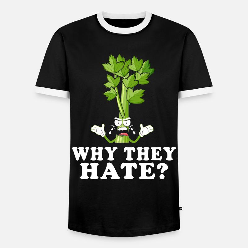 Celery Rage Why They Hate? - Men's Ringer Shirt - black/white