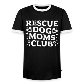 Club der Rettungshunde-Mütter - Männer Kontrast-T-Shirt - Schwarz/Weiß - Vorne - AI Model Female 172 light (172cm) & AI Model Male 178 light (178cm)