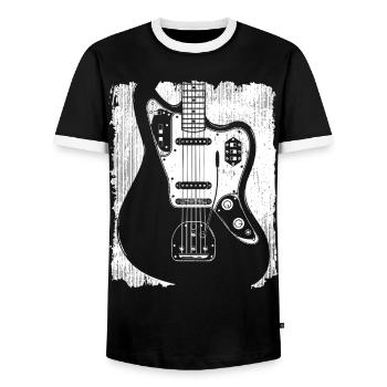 Graffiti-Gitarren-Silhouette - Männer Kontrast-T-Shirt - Schwarz/Weiß - Vorne - AI Model Female 172 light (172cm) & AI Model Male 178 light (178cm)