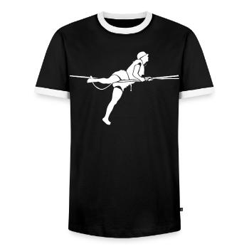 Slackline Balance Sport Lifestyle Silhouette - T-shirt contrasté Homme - noir/blanc - Devant - AI Model Female 172 light (172cm) & AI Model Male 178 light (178cm)