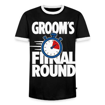 Le chronomètre final du tour du marié - T-shirt contrasté Homme - noir/blanc - Devant - AI Model Female 172 light (172cm) & AI Model Male 178 light (178cm)