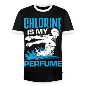 Dictons drôles de nageurs et conception de clubs de natation - T-shirt contrasté Homme - noir/blanc - Devant - AI Model Female 172 light (172cm) & AI Model Male 178 light (178cm)