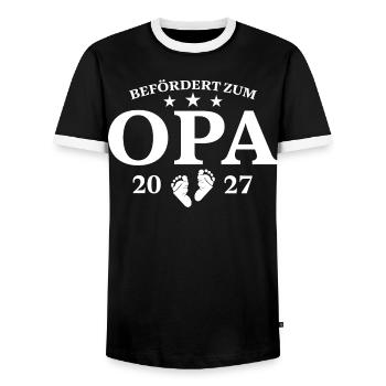 Befördert Zum Opa 2027 Schwangerschaft Geschenk - Männer Kontrast-T-Shirt - Schwarz/Weiß - Vorne - AI Model Female 172 light (172cm) & AI Model Male 178 light (178cm)