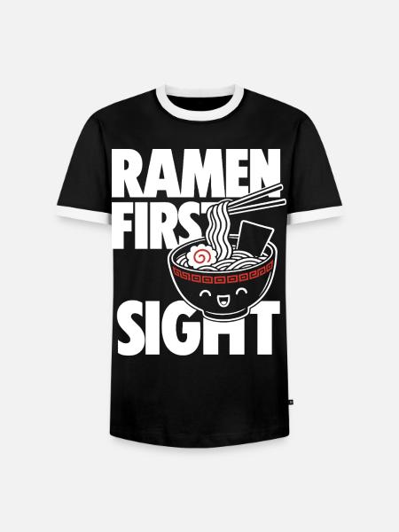 Ramen First Kawaii Noodle Lover Design - Männer Kontrast-T-Shirt - Schwarz/Weiß