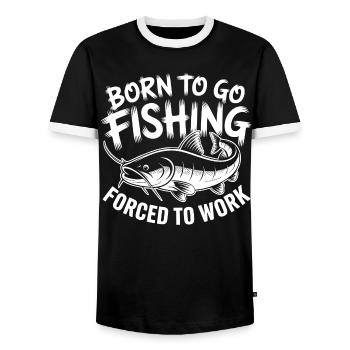 Petri Heil Humour - T-shirt contrasté Homme - noir/blanc - Devant - AI Model Female 172 light (172cm) & AI Model Male 178 light (178cm)