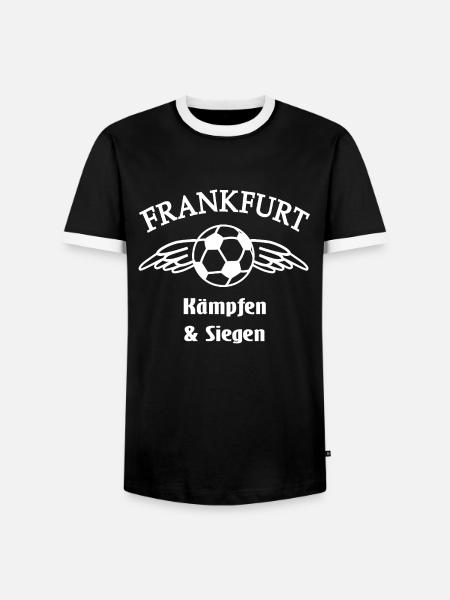 Frankfurt Fußball Flügel-Emblem - Männer Kontrast-T-Shirt - Schwarz/Weiß