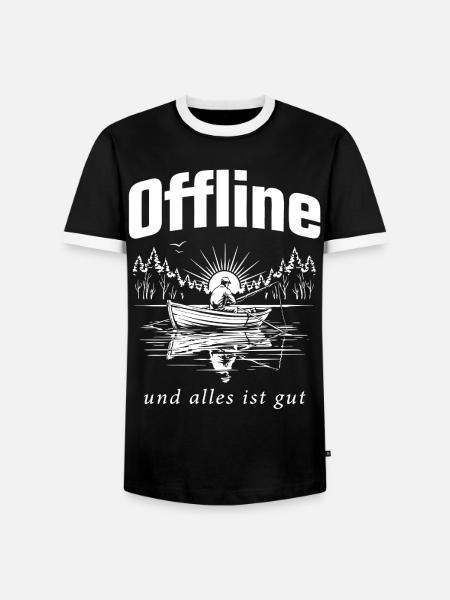 Angeln Natur - Männer Kontrast-T-Shirt - Schwarz/Weiß