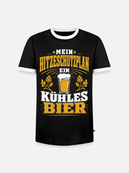 Mein Hitzeschutzplan Ein Kühles Bier - Männer Kontrast-T-Shirt - Schwarz/Weiß