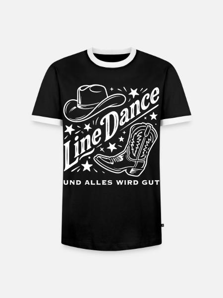 Line Dance Cowboy Flair - Männer Kontrast-T-Shirt - Schwarz/Weiß