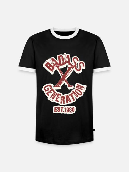 Badass Generation X 1980 - Männer Kontrast-T-Shirt - Schwarz/Weiß