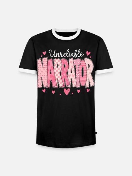 Unzuverlässiger Erzähler, Buchliebhaber, Autor - Männer Kontrast-T-Shirt - Schwarz/Weiß