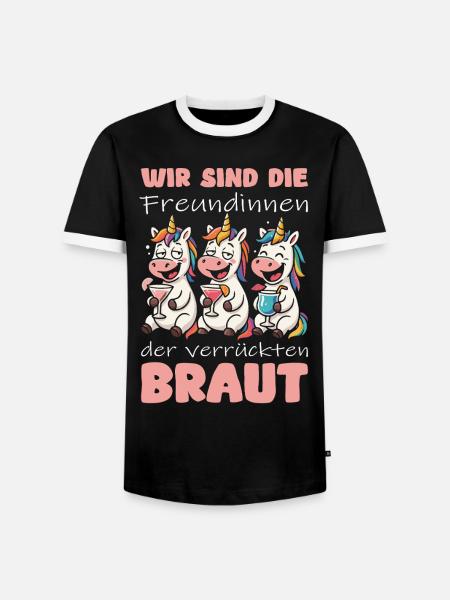 JGA Braut Einhorn Junggesellinnenabschied - Männer Kontrast-T-Shirt - Schwarz/Weiß
