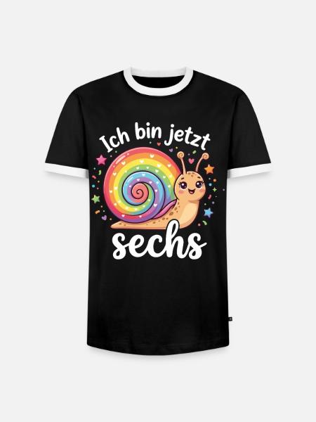 Ich Bin jetzt sechs - Männer Kontrast-T-Shirt - Schwarz/Weiß