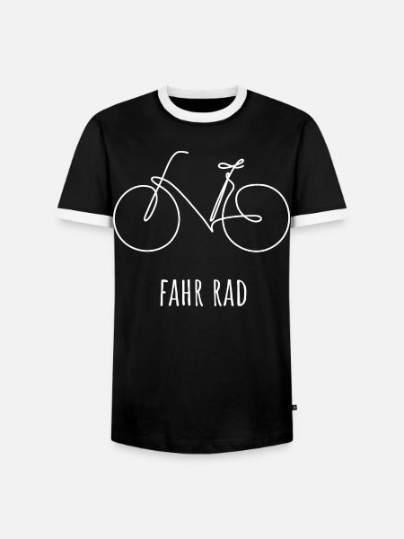 Fahrrad | Eine Linie handgezeichnet - Geschenk - Männer Kontrast-T-Shirt - Schwarz/Weiß