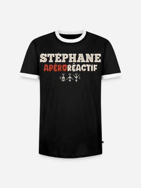 Stéphane Apéroréactif – Humorgeschenk - Männer Kontrast-T-Shirt - Schwarz/Weiß