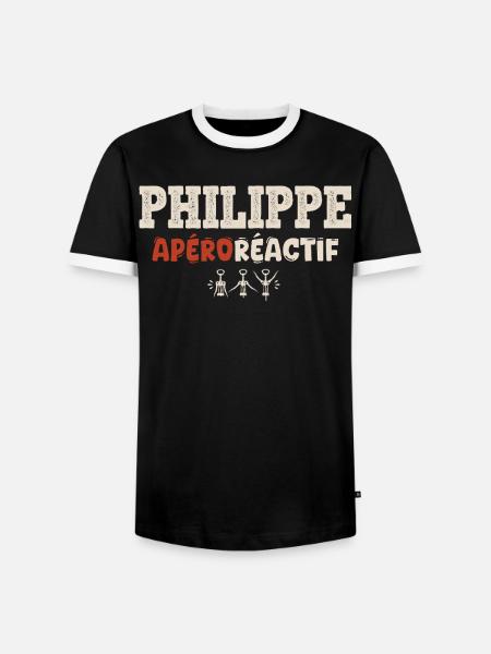 Philippe_aproractif_copie - Männer Kontrast-T-Shirt - Schwarz/Weiß